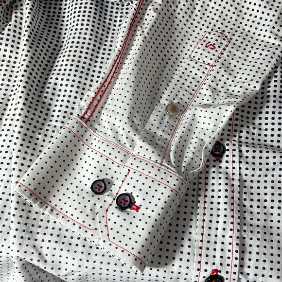 Unique Sugar brand men’s shirt in size XL - unique graduating pattern navy/white - Picture 9 of 17